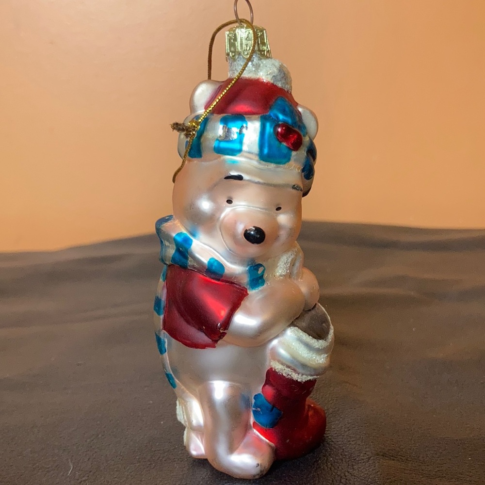 Vintage Disney glass Winnie the Pooh ornament